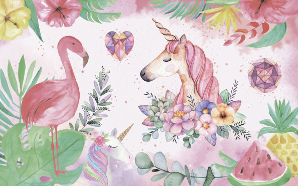 Фотообои фламинго