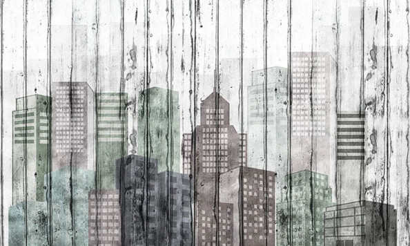 Фотообои Акварельный город