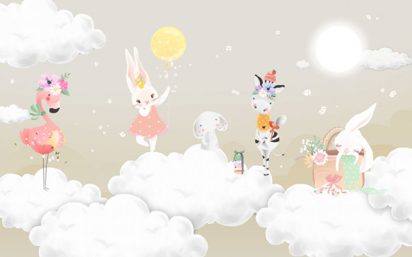 Фотообои Животные на тучках