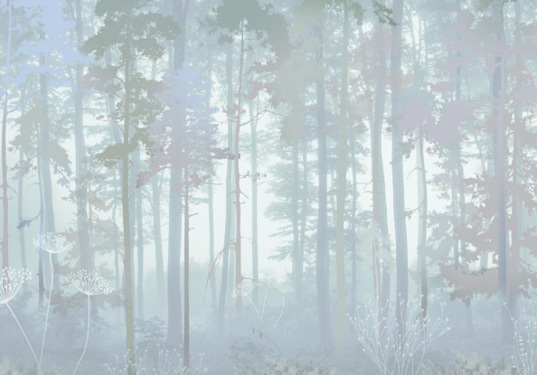 Фотообои Голубые векторные деревья