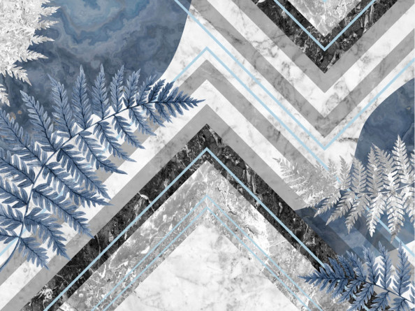 Фотообои тропические листья, геометрия