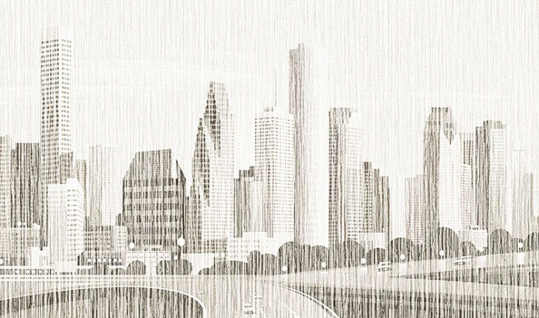 Фотообои Город под текстурой соломки