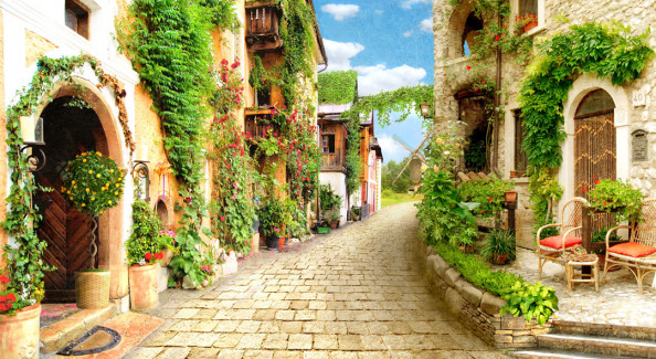 Фотообои Расширяющая улочка