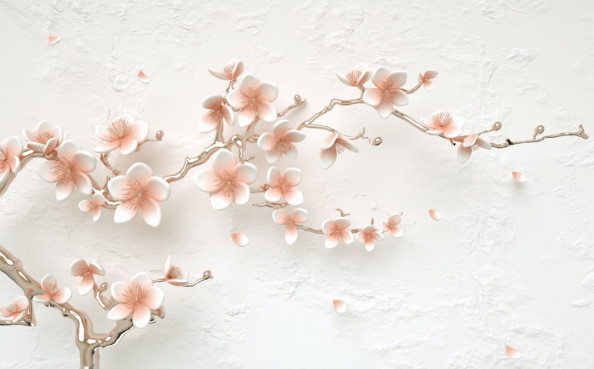 Фотообои 3д ветки оранжевые