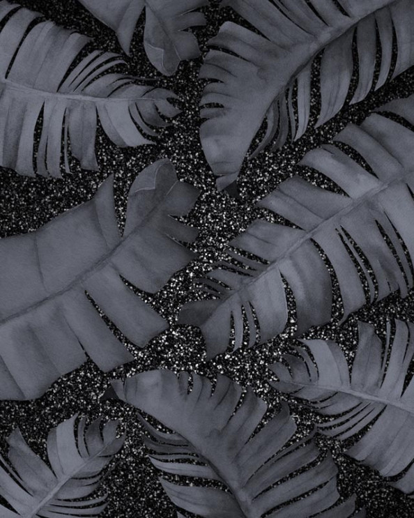 Фотообои Черные пальмовые листья