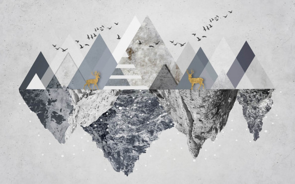 Фотообои горы и птицы