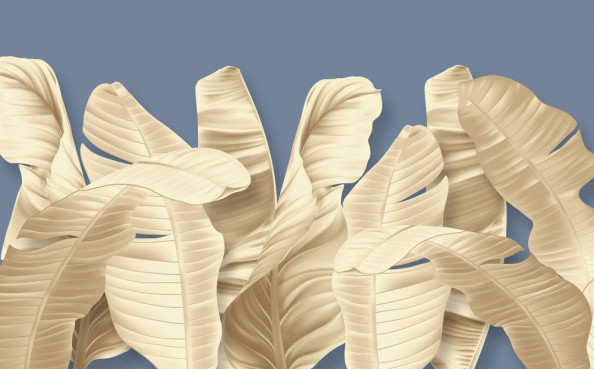 Фотообои Золотые банановые листья