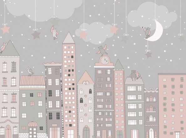 Фотообои  Розовые домики