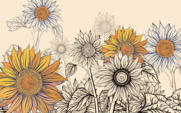 Фотообои подсолнухи