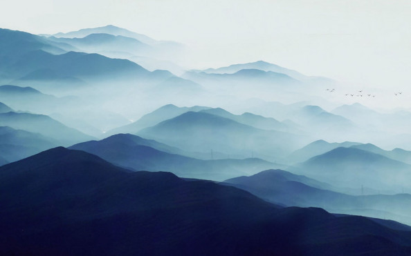 Фотообои Скандинавские синие горы