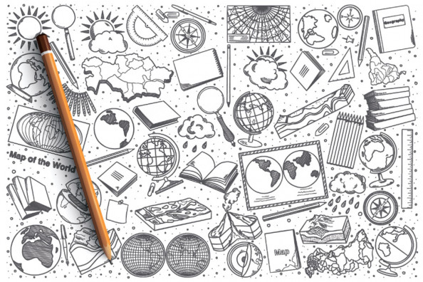 Фотообои Паттерн для кабинета географии