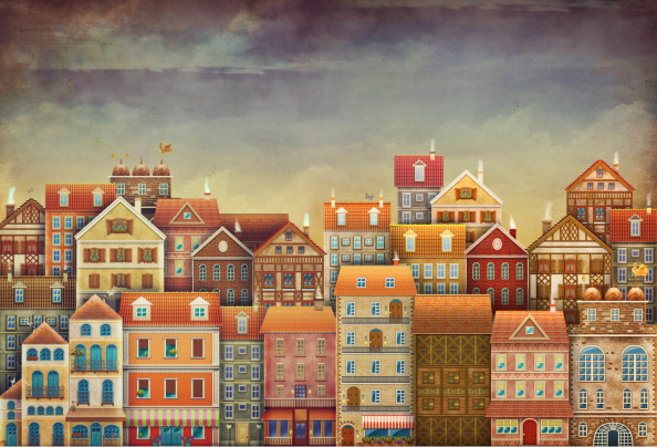 Фотообои иллюстрация Милый Домов 