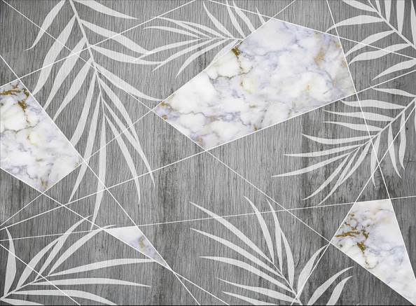 Фотообои Листья и мрамор