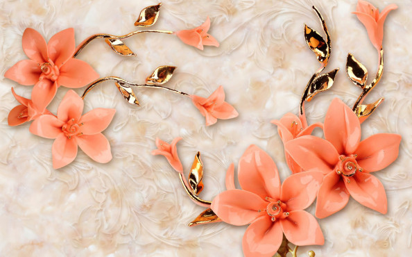 Фотообои барельефные цветы