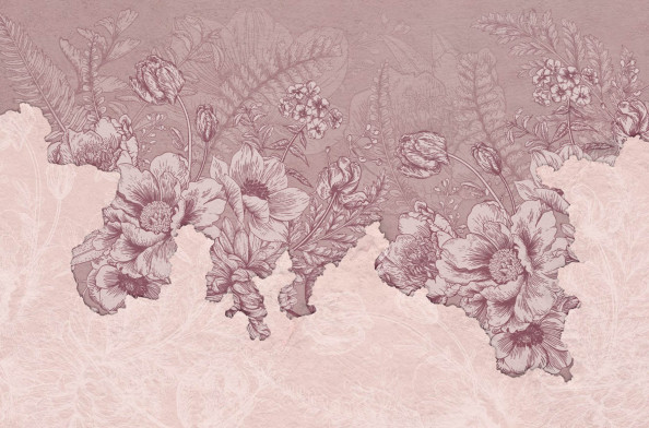 Фотообои фреска с цветами