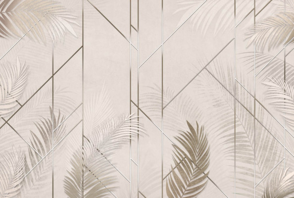 Фотообои линии и листья