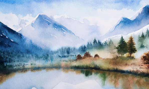 Фотообои Природа акварелью