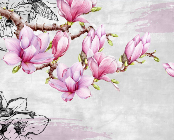 Фотообои Розовые магнолии