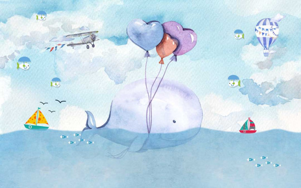 Фотообои Синий кит