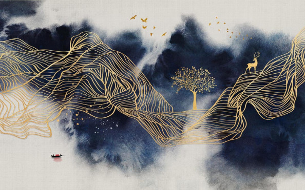 Фотообои Золотой узор