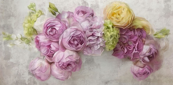 Фотообои Нежные цветы на фоне стены