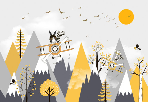 Фотообои  Серые детские горы 