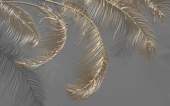 Фотообои Золотые пальмовые листья 