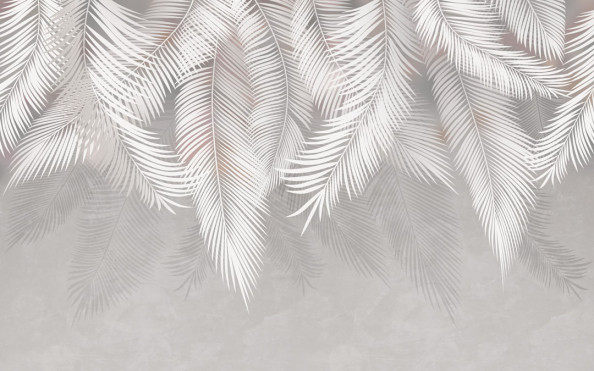 Фотообои Серые листья с потолка